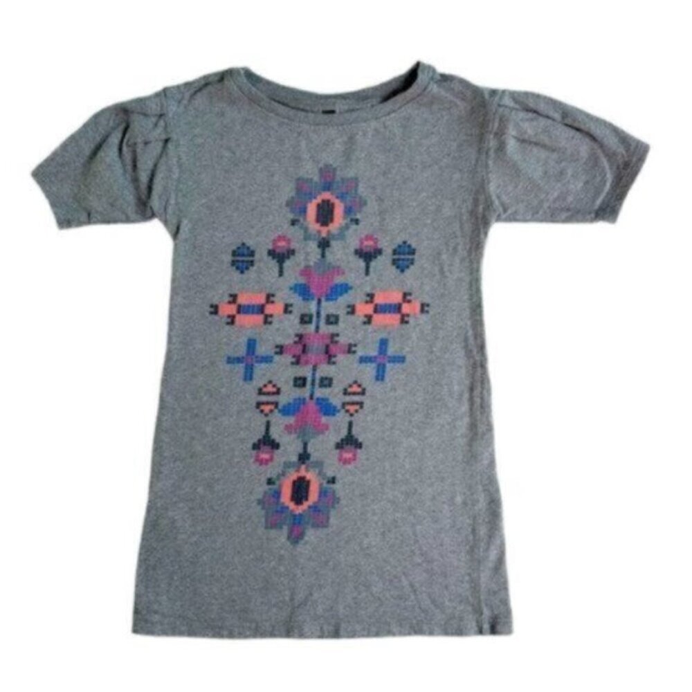 Tea Collection | Gray Short Sleeve Shirt Shift Dress Size 5T